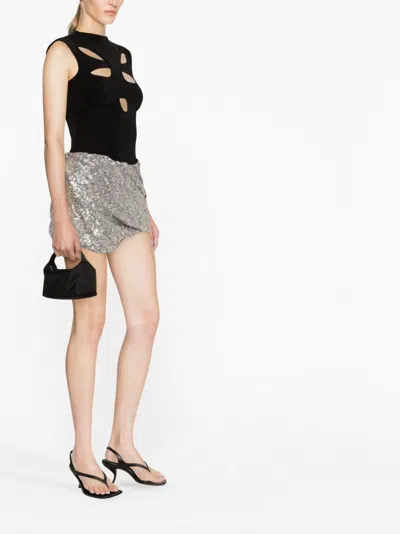 Attico Silver Mini Skirt