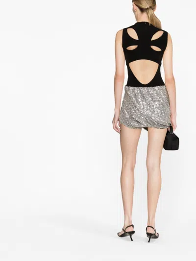 Attico Silver Mini Skirt