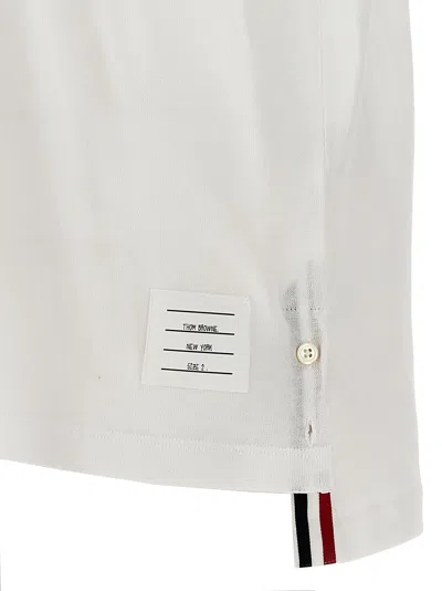 Thom Browne Short-sleeved Navy Polo Shirt With Patch