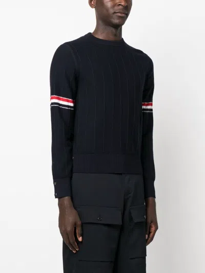 Thom Browne Men Rwb Wool Crewneck Jumper