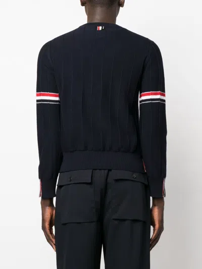 Thom Browne Men Rwb Wool Crewneck Jumper