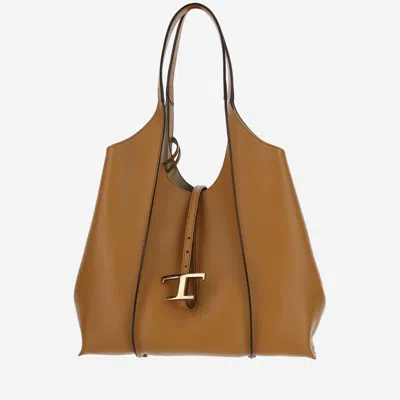 Shop Tod's T Timeless Medium Leather Hobo Bag