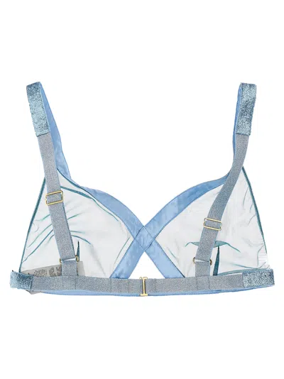Tom Ford Iridescent Sable Tulle Top Underwear And Body Light Blue In Blue