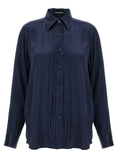 Shop Tom Ford Pleated Plastron Shirt