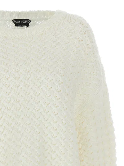 Tom Ford Crew Neck Wool Sweater With Textured Knit