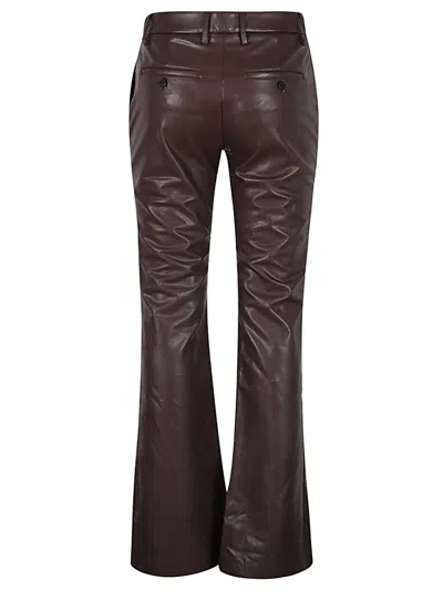 True Royal Faux Leather Flared Trousers
