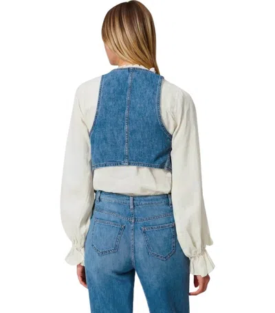 Twinset Woman Tailored Vest Blue Size 4 Cotton