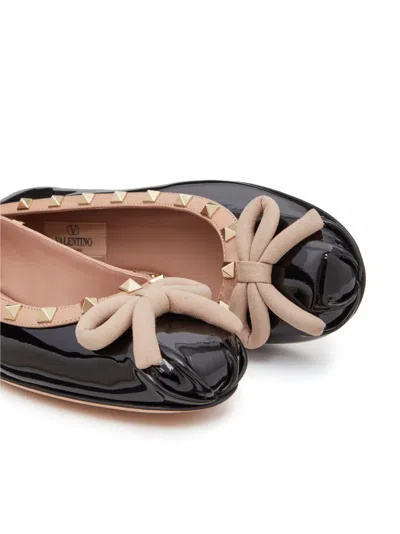 Shop Valentino Garavani Rockstud Leather Ballets