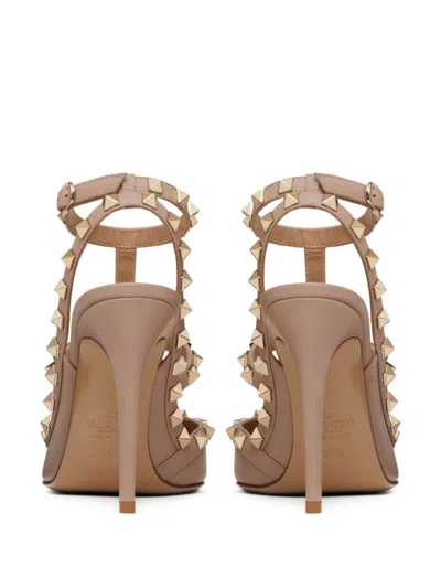 Shop Valentino Garavani Rockstud Leather Slingback Pumps