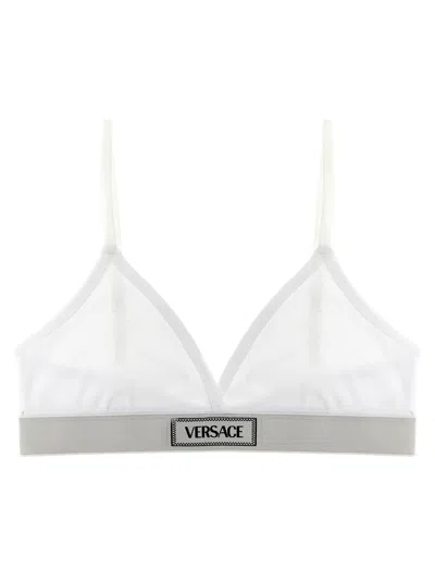Versace Ribbed Stretch-cotton Soft-cup Triangle Bra