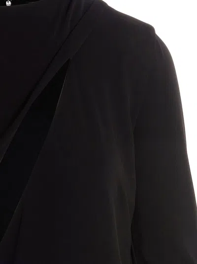 Versace Black Fitted Minidress With Cut-out Detail In Viscose Woman
