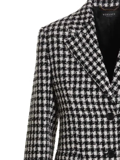 Shop Versace Tweed Wool Blazer Jacket