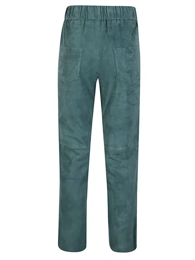 Via Masini 80 Elastic Waist Suede Trousers