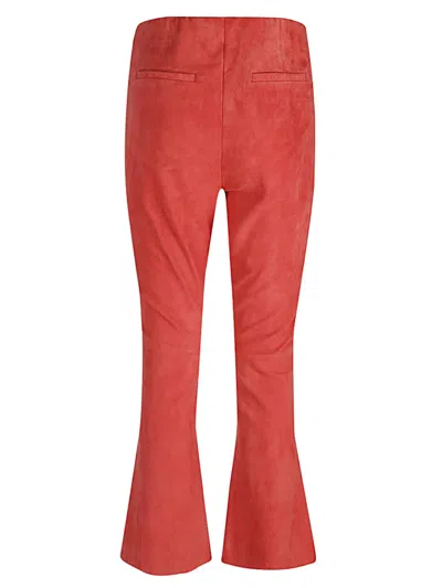 Via Masini 80 Flared Cropped Suede Trousers