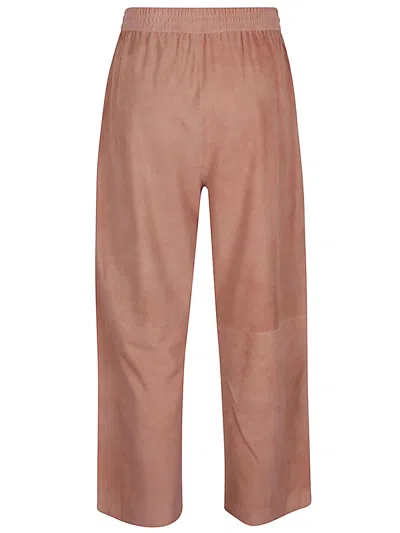 Via Masini 80 Woman Pants Khaki Size 10 Soft Leather