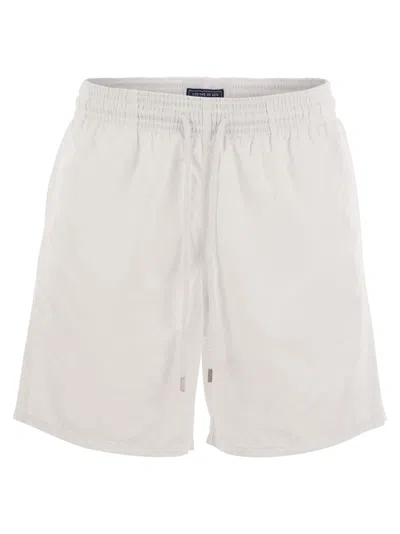 Vilebrequin Nylon Swim Shorts With Pockets And Flap In Neutral