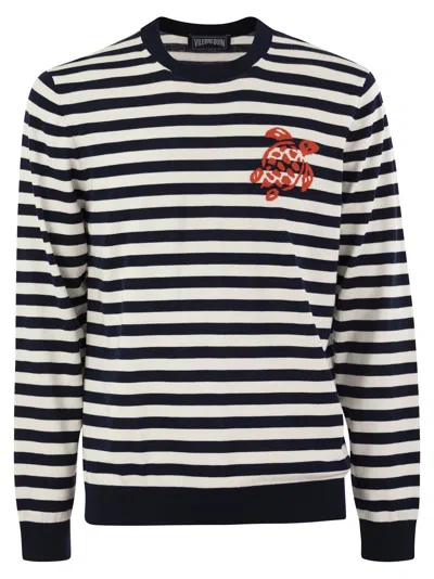 Shop Vilebrequin Striped Cotton Crew Neck Jumper