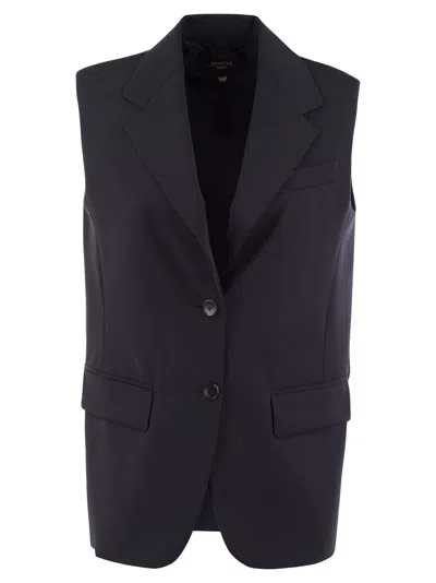 Shop Weekend Max Mara Woman Stretch Wool Canvas Waistcoat