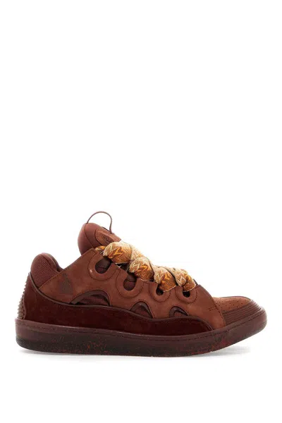 Shop Lanvin Curb Sneakers In Marrone