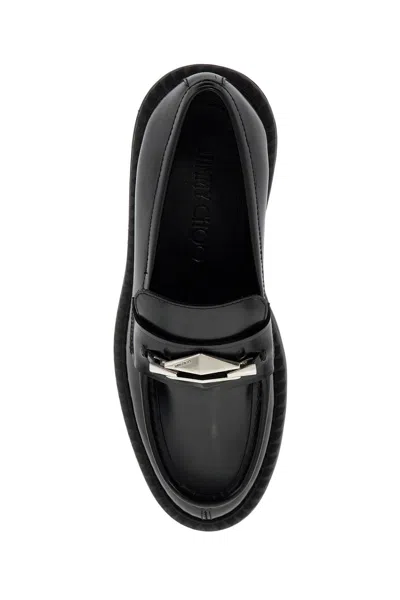 Shop Jimmy Choo Marlow Leather Loafers In Women In Black