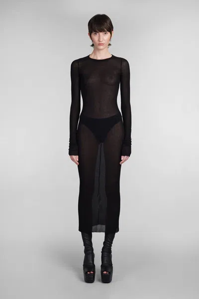 Rick Owens Ls Dress Dress In Black Viscose In Black