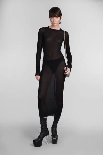 Rick Owens Ls Dress Dress In Black Viscose In Black