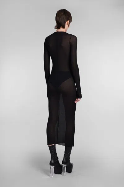 Rick Owens Ls Dress Dress In Black Viscose In Black