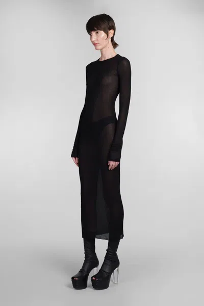 Rick Owens Ls Dress Dress In Black Viscose In Black