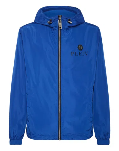 Philipp Plein Hexagon Hooded Jacket In Blue