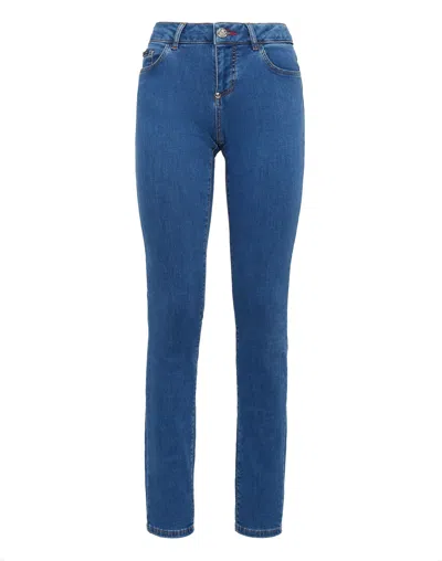 Philipp Plein Denim Trousers Slim Fit In Blue
