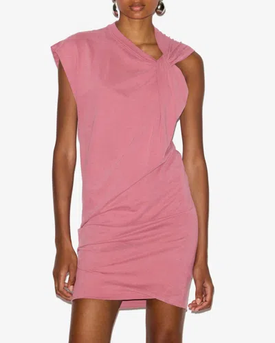 Isabel Marant Front Bow Crewneck Top With Knot Detail In Antique Pink