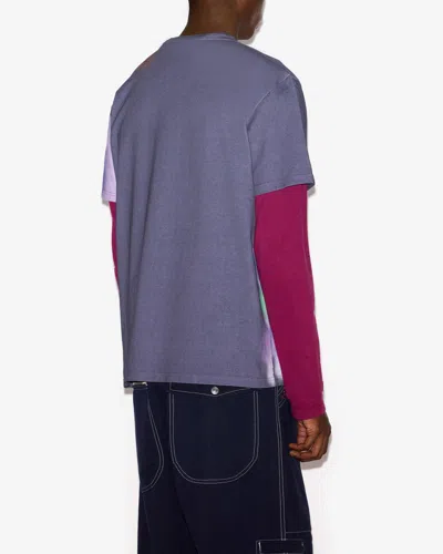 Isabel Marant Blur-effect Logo-print T-shirt In Faded Night