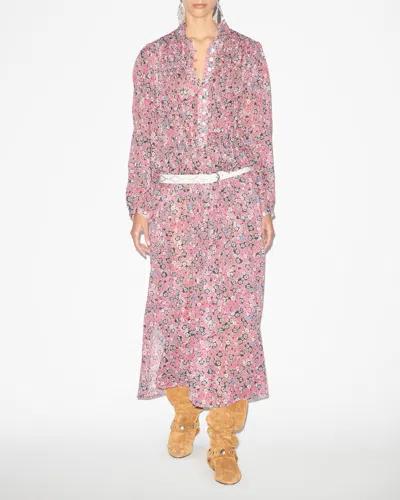 Isabel Marant Étoile Dalida Dress In Raspberry-black