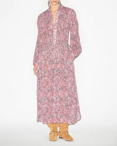 Isabel Marant Étoile Dalida Dress In Raspberry-black