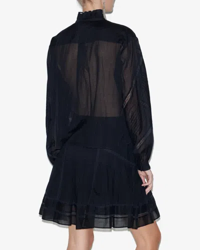 Isabel Marant Étoile Gaia Embroidered Cotton Blouse In Black