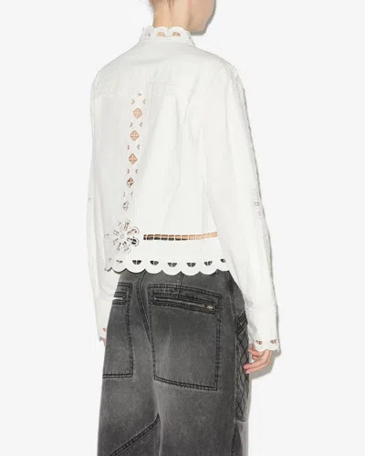 Isabel Marant English Embroidered Openwork Detailed Top In White