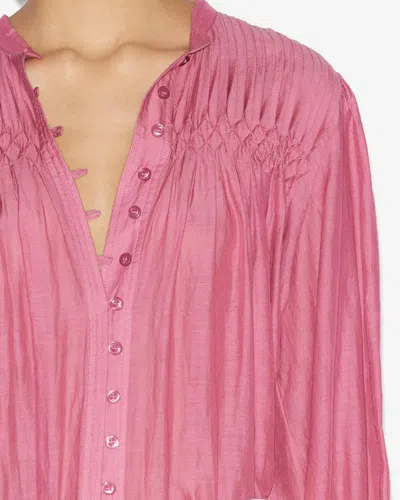 Isabel Marant Étoile Pleated Button-up Blouse In Antique Pink