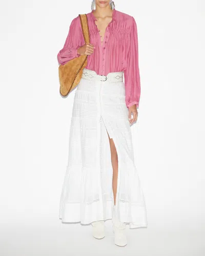 Isabel Marant Étoile Pleated Button-up Blouse In Antique Pink