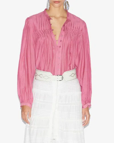 Isabel Marant Étoile Pleated Button-up Blouse In Antique Pink