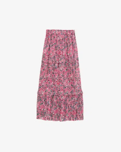 Isabel Marant Étoile Diya Patterned Skirt In Raspberry-black