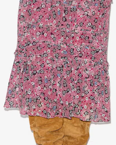 Isabel Marant Étoile Diya Patterned Skirt In Raspberry-black