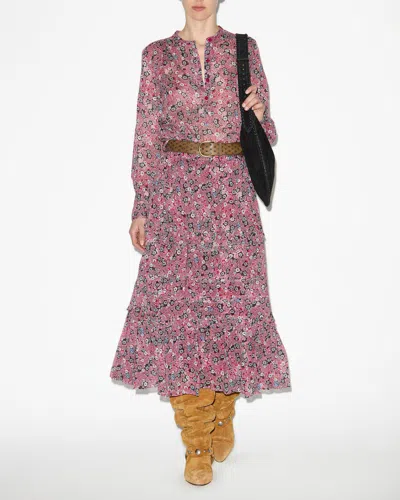Isabel Marant Étoile Diya Patterned Skirt In Raspberry-black