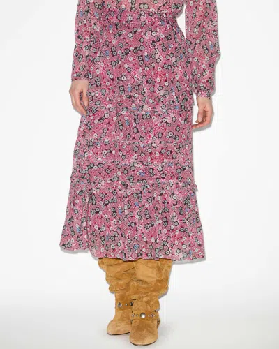 Isabel Marant Étoile Diya Patterned Skirt In Raspberry-black