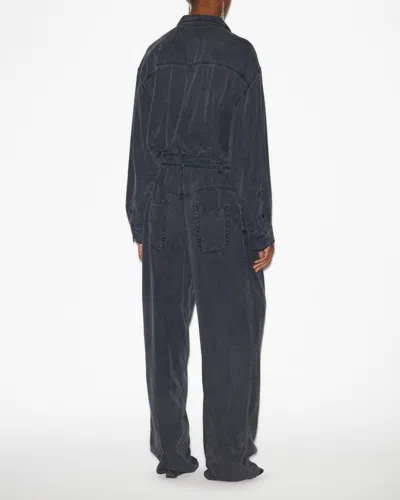 Isabel Marant Étoile Long-sleeve Denim Jumpsuit In Black