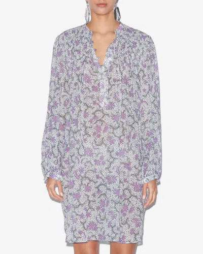 Isabel Marant Étoile Danael Dress In Ecru-lilac