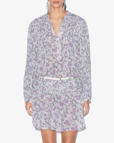 Isabel Marant Étoile Danael Dress In Ecru-lilac