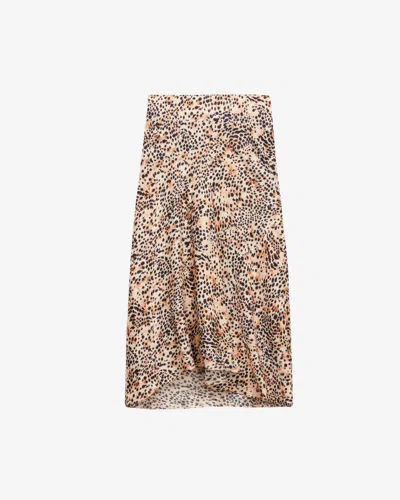 Isabel Marant Animal-print High-low Midi Skirt In Natural