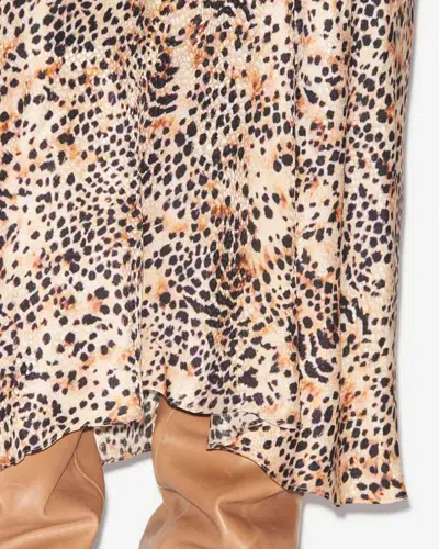 Isabel Marant Animal-print High-low Midi Skirt In Natural