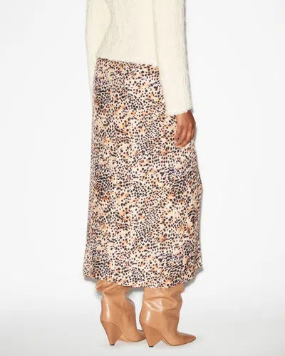Isabel Marant Animal-print High-low Midi Skirt In Natural