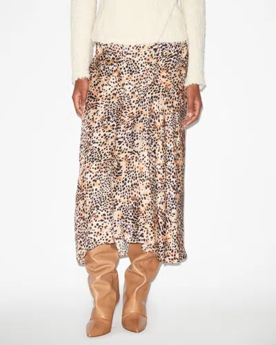 Isabel Marant Animal-print High-low Midi Skirt In Natural